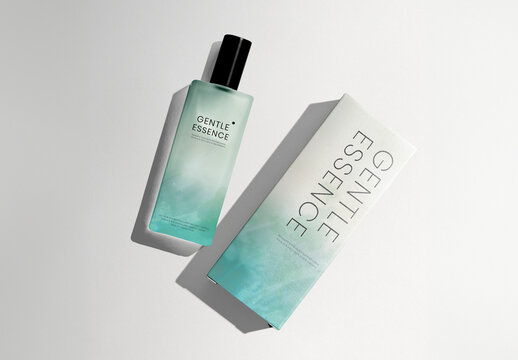 Elegant Perfume Bottle And Packaging Mockup PSD