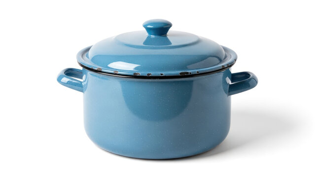 Blue Enamel Cast Iron Dutch Oven Pot.
