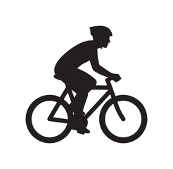 Obraz premium silhouette of a person riding a bicycle on a white background