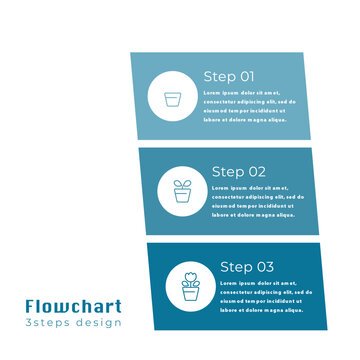 Green Gradation 3-Step Parallelogram Flowchart with Icons &ndash; Minimal Business Process Template