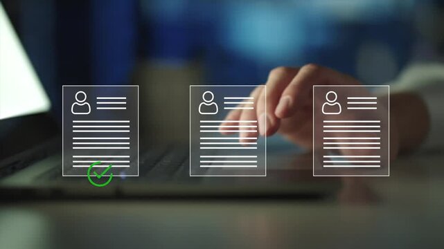 HR, or CRM. concept of company service to recruit customers, network links worldwide, hiring, and recruitment process manage.
