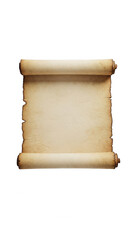 Vintage parchment scroll with transparent background isolated on transparent background