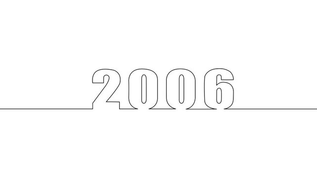 Year 2006: A minimalist, line-art rendering of the year 2006, symbolizing a moment frozen in time.
