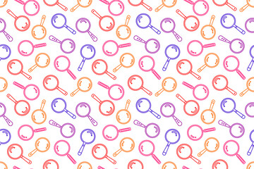 Loupe seamless pattern background. Seamless magnifying glass pattern. Magnifying glass doodle pattern background.