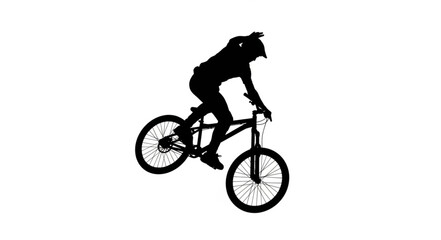 Man Riding Mountain Bike Silhouette.