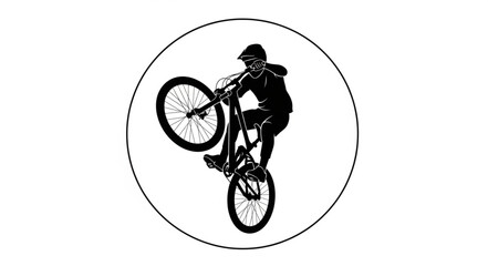 Man Performing Bicycle Stunt Jump. © holik