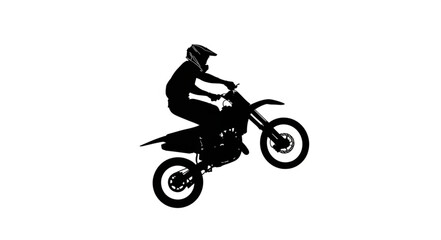 Man Riding Dirt Bike Silhouette.