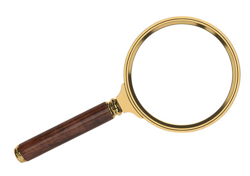  magnifying glass with wooden handle transparent background.