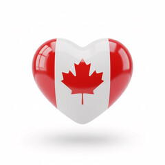 Obraz premium Canadian Heart Shape with Maple Leaf Symbol.