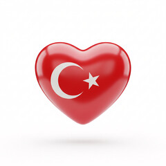 Red Heart with Crescent Moon Star Symbol.