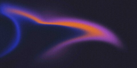Abstract Glowing Wavy Lines with Grainy Texture on Dark Background, Dynamic Energy Concept. © Aldrvnd