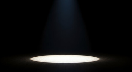 Spotlight Effect with Bright Circular Illumination on Dark Background.