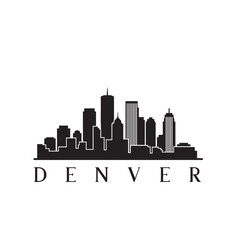 Fototapeta premium Denver Colorado Skyline Silhouette Black and White Vector