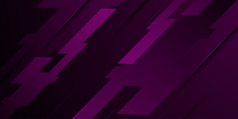Abstract futuristic dark purple background. Overlap shapes technology pattern with shadow and light pattern design.