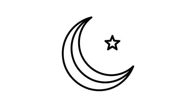 A crescent moon and star symbol