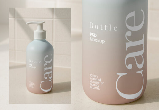 Minimalist Beauty Bottle Mockup PSD