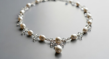 Obraz premium Pearl and Diamond Necklace Jewelry Piece.