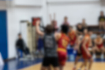 Fototapeta premium Blurred background of basketball player in stadium