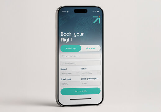 Flight Booking Mockup App Interface PSD