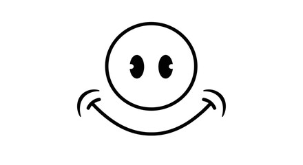 Obraz premium A simple black smiley face icon on a white background is displayed.