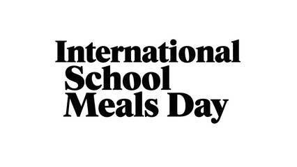 International School Meals Day logo with bold black text on white background