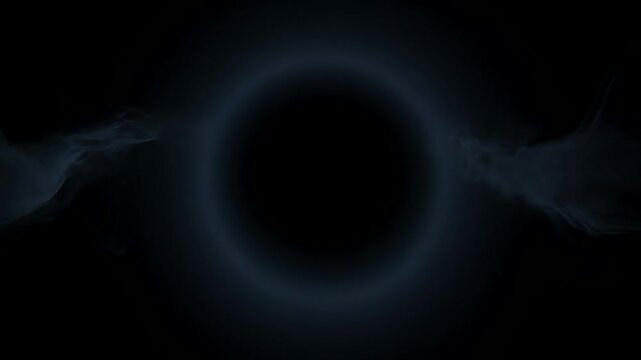 Abstract black hole anomaly with glowing aura and dark cosmic smoke