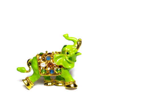 Green elephant figurine bringing luck and prosperity