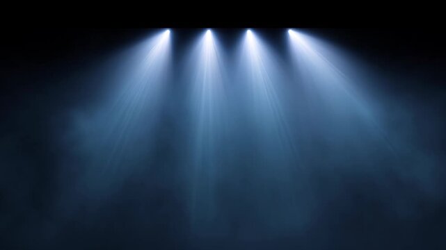 Abstract abstraction white light smoke stage spot lamp background design animation motion blue bright loop glow render smooth detailed sparkle three dimensional magic pulse colours stripes looping
