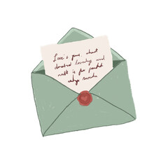 Love Letter Envelope with Wax Seal &ndash; Romantic Pastel Illustration
