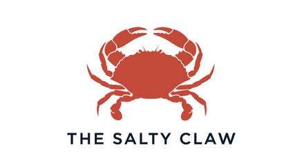 Stylish logo design featuring a bold crab illustration perfect for seafood restaurants or brands © punduh