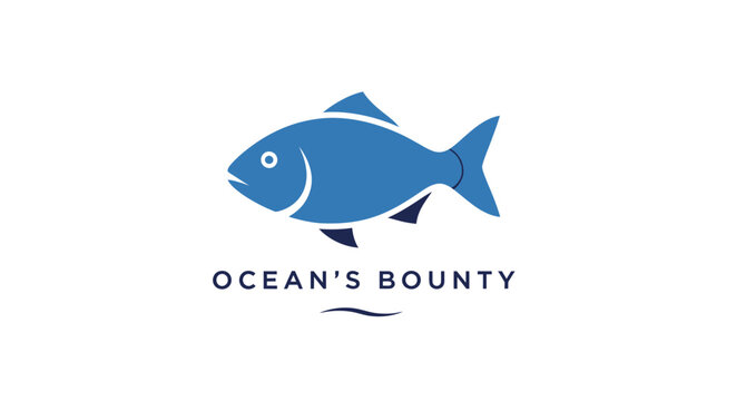 Elegant blue fish logo design, simple and modern aquatic bounty branding for businesses