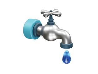 Faucet Dripping Water Drop illustration 3d icon