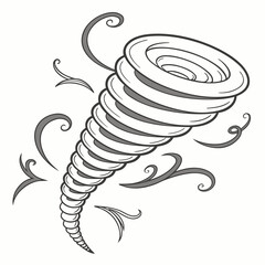 Large spiral tornado with swirling winds