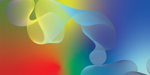 OliveDrab  red cyan and navy azure abstract shape grainy gradient background with black noisy texture for wide banner poster and header design © Nusrat