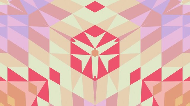 Geometric Mosaic Kaleidoscope Loop with Pastel Triangle Patterns