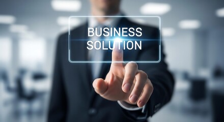 Fototapeta premium Business professional selecting business solution on a digital interface