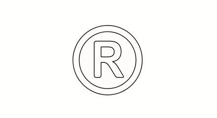 Minimalist Illustration of a Circular Trademark Symbol with Clean Lines on White Backdrop