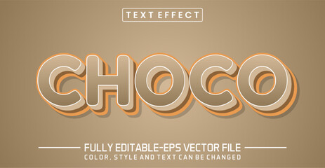 Choco Editable Text Effect, 3D Brown and Cream Chocolate Sweet Typography