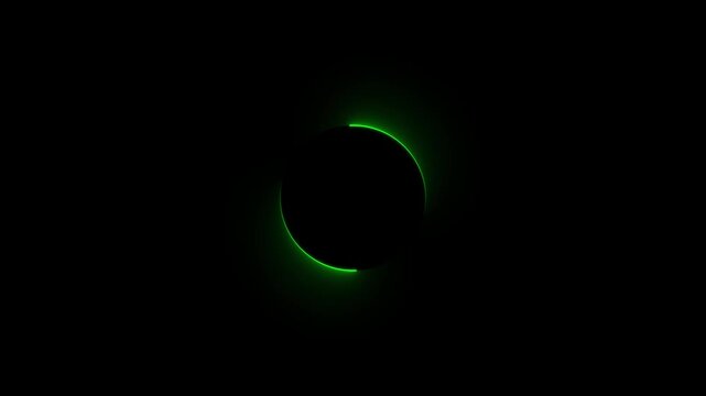 Abstract neon light glowing circle frame loading sign. Neon circle loading icon. Glowing neon circle icon on with dark background.