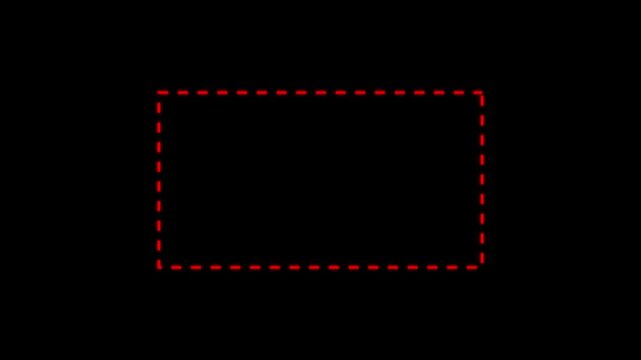 Rectangular selection box icon animation.The initial graphic displays a dashed rectangular box with an a content management system or platform.