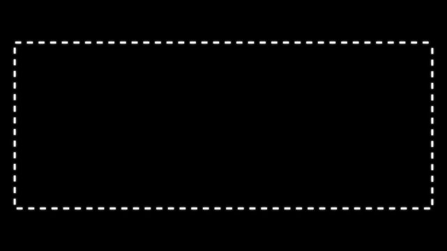Rectangular selection box icon animation.The initial graphic displays a dashed rectangular box with an a content management system or platform.