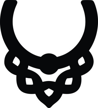 celtic torc neck ring silhouette vector illustration on transparent background