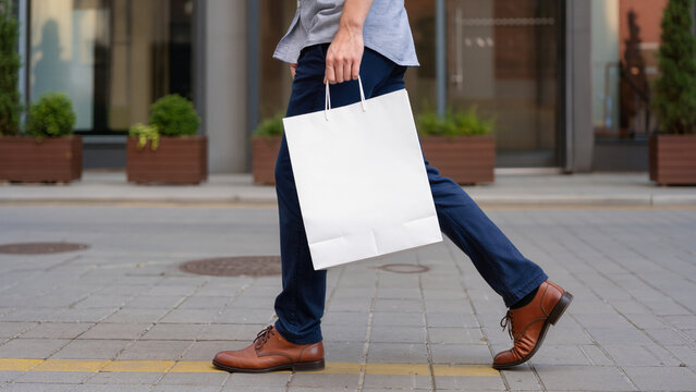 man with shopping bags