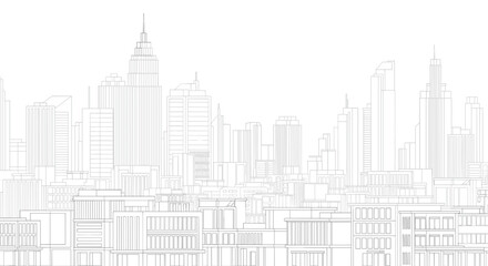 Fototapeta premium New York City Skyline Silhouette Illustration.