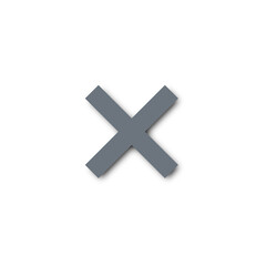 Obraz premium Gray X Mark Icon