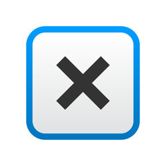 Obraz premium Close Cancel X Mark Button Blue Gradient Rounded Square Icon Isolated on Transparent Background