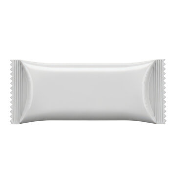 White candy bar wrapper template isolated on transparent background