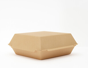 Blank kraft burger box isolated on white
High-resolution 3D render, clipping path style, branding template, commercial use.
