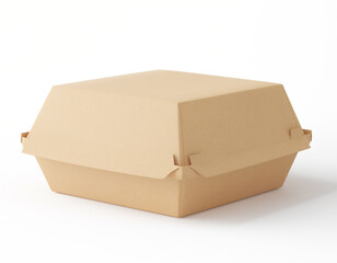 Blank kraft burger box isolated on white
High-resolution 3D render, clipping path style, branding template, commercial use.