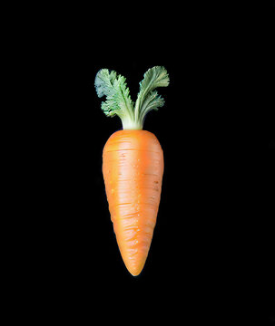 Fresh carrots on black background